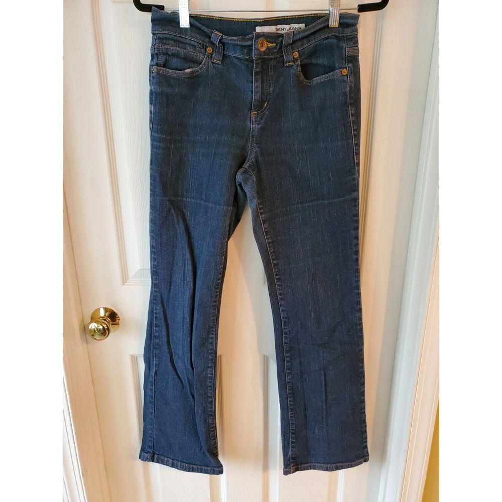 DKNY Jeans Women's 6R Mid-Rise Soho Skinny 5-Pocket Stretch Dark Wash Blue Denim
